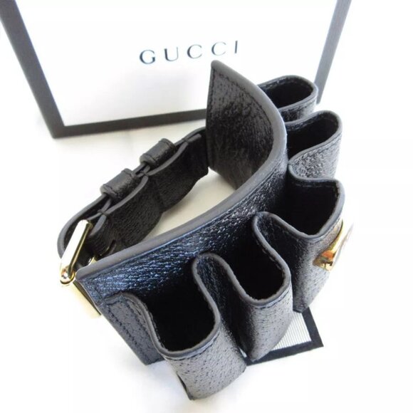 Auth GUCCI Lip case black leather - Picture 9 of 16